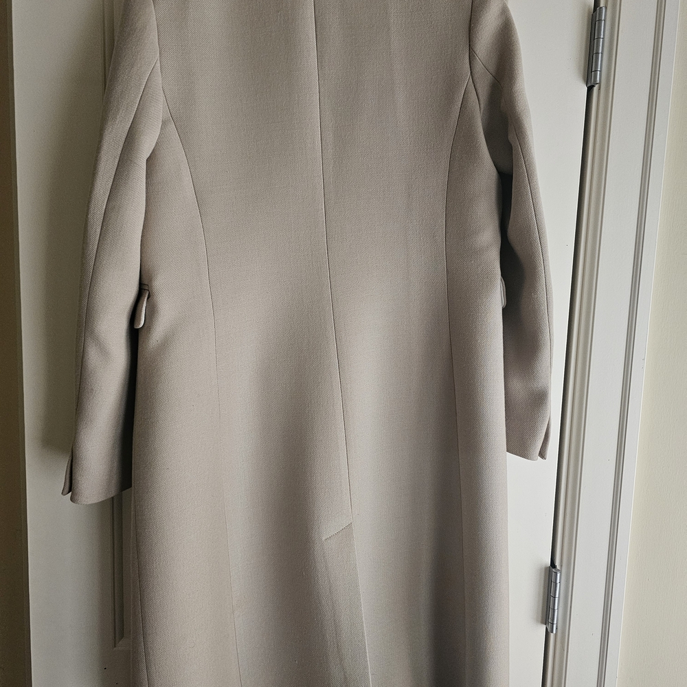 Sandro EU36 Wool Blend Beige Double-Breasted Coat - Picture 5 of 8